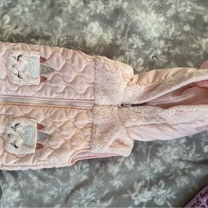 Little Lass Pink Quilted Vest with Cute Animal Patches